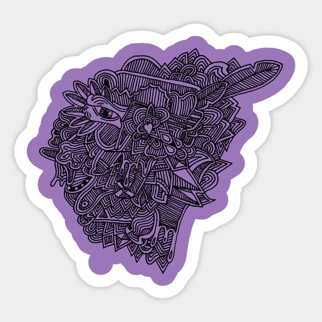 Psychedelic serene bird Sticker by PsychedelicDesignCompany